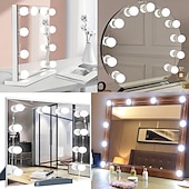 economico Striscie luci USB-10 lampadine 3 colori led make up mirror lampadine usb vanity specchio per il trucco luci bagno toilette illuminazione dimmerabile lampada da parete a led
