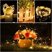 economico Striscie luci USB-elegante festa di nozze ricevimento 100led scintillante stella filo di rame luci fata stringa – 33 piedi alimentato tramite usb con telecomando, 8 modalità per la decorazione del giardino di casa