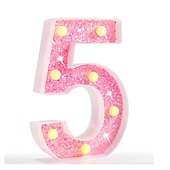 cheap Decorative Lights-LED Letter Lights Light Up Pink Letters Glitter Alphabet Letter Sign Battery Powered for Night Light Birthday Party Wedding Girls Gifts Home Bar Christmas Decoration Pink Letter