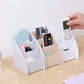 お買い得  ペンケース＆ホルダー-1pc プラスチックデスクトップ収納ボックス携帯電話ホルダーテレビリモコンスタンドボックス