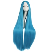 levne Párty paruky-40/100cm měkká rovná dlouhá cosplay paruka Halloween cosplay párty paruky