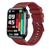 abordables Montres connectées-iMosi ET210 Montre intelligente 1.91 pouce Smartwatch Montre Connectée Bluetooth ECG + PPG Surveillance de la température Podomètre Compatible avec Android iOS Femme Hommes Longue Veille Mode
