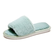 cheap Women's Slippers &amp; Flip-Flops-Women's Plush Fuzzy Open-Toe Slippers – Cozy Indoor Home Shoes with Soft Faux Fur for Winter Comfort