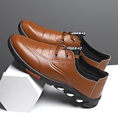 voordelige Hereninstappers &amp; loafers-heren instappers voor casual schoenen – bruine kunstleren ademende wandelschoenen met flexibele zool – lichtgewicht modieuze sneakers voor dagelijks gebruik en reizen