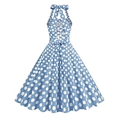 olcso Ruhák-Retró 1950-es Rockabilly A-Line ruha Swing ruha Pánt Pöttyös Női Álarcos mulatság Alkalmi / Napi Lánybúcsú Felnőttek Ruha Hazatérő ruhák Tavaszi nyár