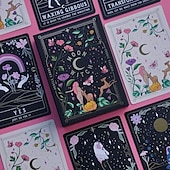 abordables juegos y accesorios-1 tarjeta de oráculo de bruja lunar (escanee el código qr en la caja para descargar la guía)