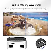 billige Projektorer-Nyeste mini prosjektor svart hvit HD 1080P bærbar utendørs hjemme teater prosjektor smarttelefon nettbrett laptop TV-stick valentinsdaggave