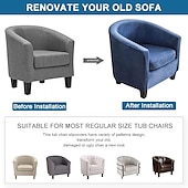 cheap Armchair Cover &amp; Armless Chair Cover-Velvet Club Chair Barrel Chair Slipcover Tub Chair Cover with Seat Cushion Cover Non Slip Furniture Protector Couch Cover with Elastic Bottom for Hotel Bar,Sage Green