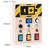 abordables Jouets éducatifs-interrupteur de lumière montessori planche sensorielle occupée en bois cordons et clés enfichables apprentissage éducatif jouet de décompression aller à l&#039;école cadeaux de vacances pour les enfants