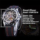 voordelige Mechanische Horloges-WINNER Mannen Mechanisch Horloge Luxe Groot Wijzerplaat Mode Zakelijk Automatisch Zelfopwindend Luminous Decoratie Leren Horloge