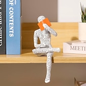 ieftine sculpturi și statui de grădină-2 buc pulp woman citind raft decor, figurină femeie citind, rășină statuie gânditor stil, sculpturi abstracte figurine pentru decor acasă modern birou raft desktop