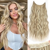 baratos Clip nas extensões-Extensões Sintéticas Clipes Cabelo Sintético Longo Alongamento Com Presilha 1pç Macio Resistente ao Calor Fofo Mulheres