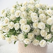 abordables Plantas y Flores Artificiales-1pc 20 cabezas flores artificiales hortensias falsas para muebles para el hogar