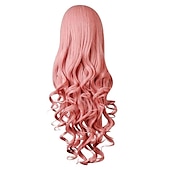 abordables Perruques de fête-perruque cosplay bouclée cheveux longs résistants à la chaleur spirale costume perruques anime mode ondulé bouclé cosplay quotidien fête rouge 32 80cm perruques de carnaval