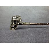 economico Decorazioni Appese e da Tavolo per Halloween-pipa da fumo con teschio umano di halloween, set da fumo creativo fatto a mano, teschio in miniatura in bronzo personalizzato, regalo unico per il fumatore, arredamento di halloween fatto a mano