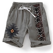 billige Retro Vintage &amp; Etikk-Herre Grafisk Shorts Sommershorts Strandshorts Medium Midje Designer Etnisk stil Avslappet Daglig Ferie Elastisk midje 3D-utskrift Snorer Designer Klær