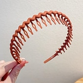 economico Accessori per acconciature-1pc moda antiscivolo fasce di plastica senza sforzo con denti pettine fasce per capelli magre per donne uomini ragazze adolescenti, denti lunghi morandi