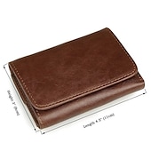 お買い得  カードホルダーとケース-ビンテージ本革 メンズ 三つ折りウォレット コインポケット付き