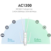 abordables Routeurs sans fil-wavlink dernière technologie 1200mbps haute puissance antennes 4x7dbi double bande 2.4ghz &amp;amp; 5ghz gigabit ethernet routeur wifi sans fil extérieur résistant aux intempéries/répéteur ap blanc