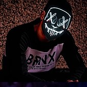 cheap Halloween 2024-Halloween Light Mask LED Full Face Mask  Clown Glow Mask For Children For Adult  For Party for Halloween