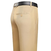 preiswerte Schlank-Herren Anzughosen Hose Hosen Hose Freizeithose Anzughose Tasche Einfarbig tragbar Draussen In voller Länge Hochzeit Heim Arbeit Modisch Strassenmode weiß grau Schwarz elastisch