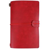 cheap Notebooks &amp; Planners-Classic Retro PU Leather Travel Notebook Personalized Journal Spiral Ring Binder Diary Notepad, Back to School Gift