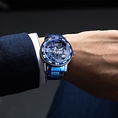 olcso Mechanikus órák-FORSINING Férfi Mechanikus Óra Luxus Nagy Lemezes Divat Üzleti Automatikus Óra Önmeghúzó Lumineszcens Naptár Rozsdamentes Acél Óra Férfi Óra Apák Napjára