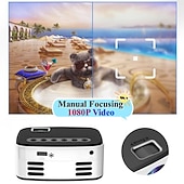 billige Projektorer-Nyeste mini prosjektor svart hvit HD 1080P bærbar utendørs hjemme teater prosjektor smarttelefon nettbrett laptop TV-stick valentinsdaggave