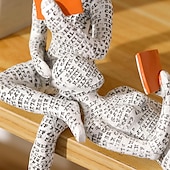 ieftine sculpturi și statui de grădină-2 buc pulp woman citind raft decor, figurină femeie citind, rășină statuie gânditor stil, sculpturi abstracte figurine pentru decor acasă modern birou raft desktop