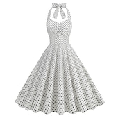 olcso Ruhák-Retró 1950-es Rockabilly A-Line ruha Swing ruha Pánt Pöttyös Női Álarcos mulatság Alkalmi / Napi Lánybúcsú Felnőttek Ruha Hazatérő ruhák Tavaszi nyár