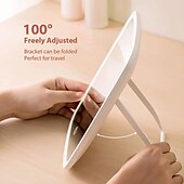 رخيصةأون أضواء الديكور-3 ألوان led ماكياج مرآة خرز مصباح عالي الكثافة في المرآة تعديل شاشة تعمل باللمس السطوع ملء ضوء مرآة واجهة شحن USB قابلة للطي وتحمل بسهولة هدية عيد ميلاد عيد الحب للأم وصديقاتها