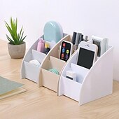 お買い得  ペンケース＆ホルダー-1pc プラスチックデスクトップ収納ボックス携帯電話ホルダーテレビリモコンスタンドボックス