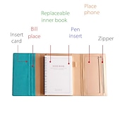 abordables Carnets et planificateurs-Cuir Journal Carnet Ligné A5 5.8×8.3 pouces Couleur Pleine PU Couverture souple Portable 180 pages Carnet pour Ecole Bureau Voyageur