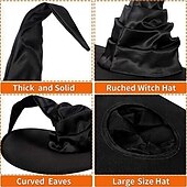 preiswerte Zubehör-Hexe Zauberer Walpurgisnacht Hut Kinder Erwachsene Herren Damen Unisex Klassisch &amp; Zeitlos Cosplay-Kostüm Party Halloween Maskerade Maskerade Karneval Einfaches Karnevalskostüm
