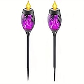 billige Halloween utendørs-solenergi utendørs flimrende flamme lys, halloween jul solar fakkel sti lys vanntett lampe landskap dekorasjon belysning dekorere for utendørs hage sti camping griller
