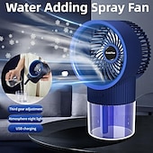 preiswerte Ventilator-Mini Schreibtisch Luftkühler Sprühlüfter – USB wiederaufladbarer Wassermist-Luftbefeuchter Klimaanlagenlüfter für Zuhause oder Büro