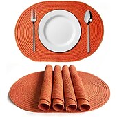 abordables Plaidemats &amp; Coasters &amp; Trivets-manteles individuales manteles individuales resistentes al calor impermeables lavables al aire libre para bodas cocina comedor mesa de patio decoraciones 1 piezas