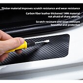 cheap Car Body Decoration &amp; Protection-4PCs Car Door Stickers Universal Sill Scuff Anti Scratch Carbon Fiber Auto Door Sticker Car Accessories Styling