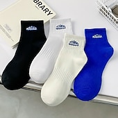 abordables Chaussettes-Homme 2 paires Chaussette Chaussettes de Course Noir Blanche Couleur Plein Casual du quotidien Basique Moyen Quatre saisons Mode Respirable