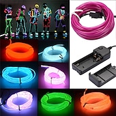 Χαμηλού Κόστους Πρωτότυπα-1m/2m/3m/5m led el wire φώτα σκηνής λαμπερή λωρίδα φωτός εύκαμπτη νέον για πάρτι Χριστουγέννων