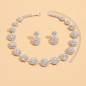 economico Parure di gioielli-Set di gioielli 2 pezzi Strass Lega 1 collana Orecchini Per donna Di tendenza Moda Semplice geometrico Di forma geometrica Parure di gioielli Per Matrimonio Feste Invitati del matrimonio