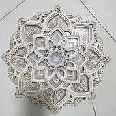 economico Luci decorative-mandala luce notturna lampada decorativa in legno sala yoga luce notturna a led multistrato taglio laser intagliato luce decorazione della parete per la casa soggiorno camera da letto ornamento 1pc