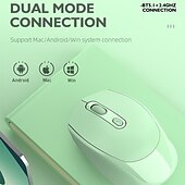 economico Mouse-mouse wireless ricaricabile dual-mode 2.4g mouse da ufficio/da gioco 1600 dpi 4 pulsanti mouse mobile mouse ottici con ricevitore usb per computer desktop notebook