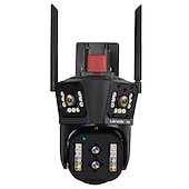 tanie Kamery IP zewnętrzne-16mp 8k wifi kamera ip 10x zoom 4k zewnętrzna kamera bezpieczeństwa nadzór ai track cztery obiektywy trzy ekrany mini kamera uliczna 360°