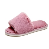 cheap Women's Slippers &amp; Flip-Flops-Women's Plush Fuzzy Open-Toe Slippers – Cozy Indoor Home Shoes with Soft Faux Fur for Winter Comfort