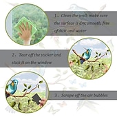 cheap Wall Stickers-1 Set Of Hummingbird Wall Decals, Peel And Stick, Bird Flower Wall Stickers Decor, Butterfly, Plant Vinyl Glass Wall Decals For Home, Removable Stickers For Bedroom, Window