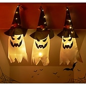 levne Osvětlení rekvizit na Halloween-halloween osvětlený duch led blikající ďábel festivalová dekorace zářící čaroděj duch klobouk světelná dekorace závěsná lucerna halloweenská dekorace světlo party bar atmosféra malý světelný řetězec dýně