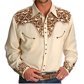 abordables Far West-Classique Rétro Vintage Blouse / Chemise Cowboy de l&#039;Ouest 3D Homme Mascarade Tenue Quotidienne Enterrement de Vie de Jeune Fille Adulte Chemise Toutes saisons
