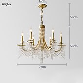 economico Modello a candelabro-moderno lampadario in cristallo trasparente regolabile 6/8 luci cristallo montaggio a filo appeso a soffitto lampada a sospensione classico apparecchio di illuminazione in stile candela e12/e14 per