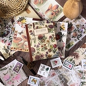 abordables Carnets et planificateurs-256 pièces/ensemble rétro plante autocollant livre créatif ins style main compte matériel papier autocollants décoratifs